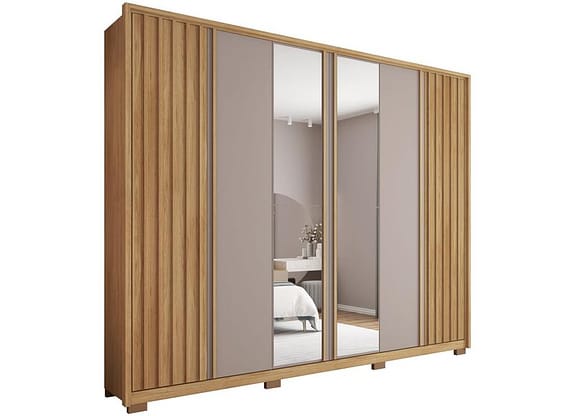 Guarda-roupa Casal com Espelho 6 Portas 6 Gavetas Caemmun Apollo