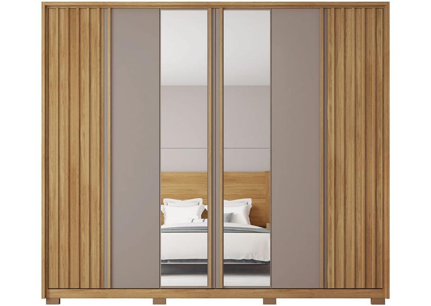 Guarda-roupa Casal com Espelho 6 Portas 6 Gavetas Caemmun Apollo