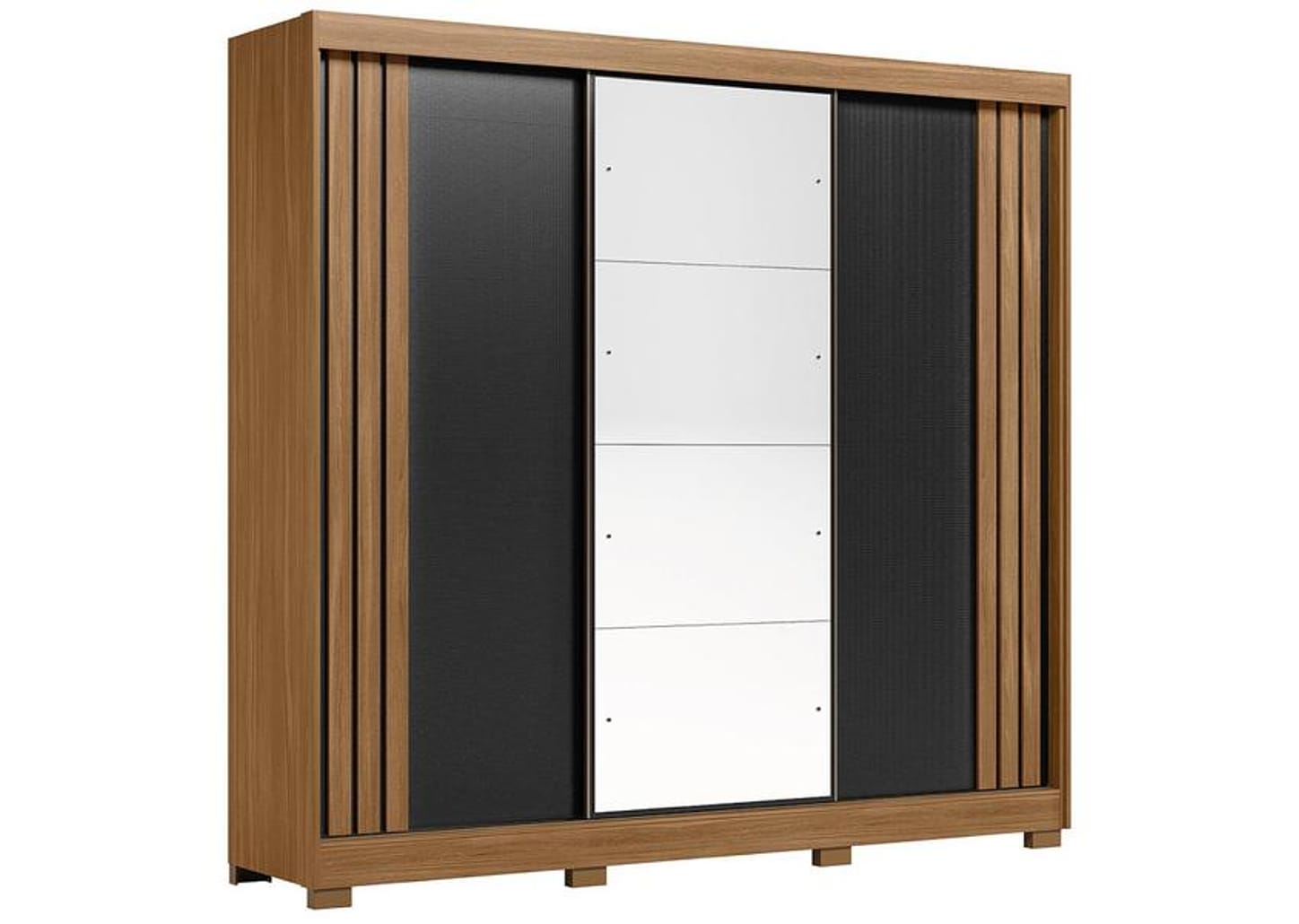 Guarda-roupa Casal com Espelho 3 Portas de Correr 6 Gavetas Demóbile Lille