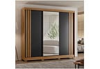 Guarda-roupa Casal com Espelho 3 Portas de Correr 6 Gavetas Demóbile Lille