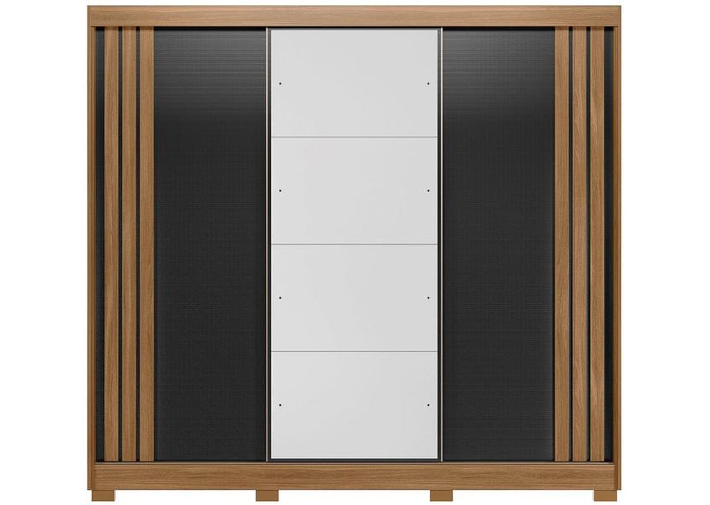 Guarda-roupa Casal com Espelho 3 Portas de Correr 6 Gavetas Demóbile Lille