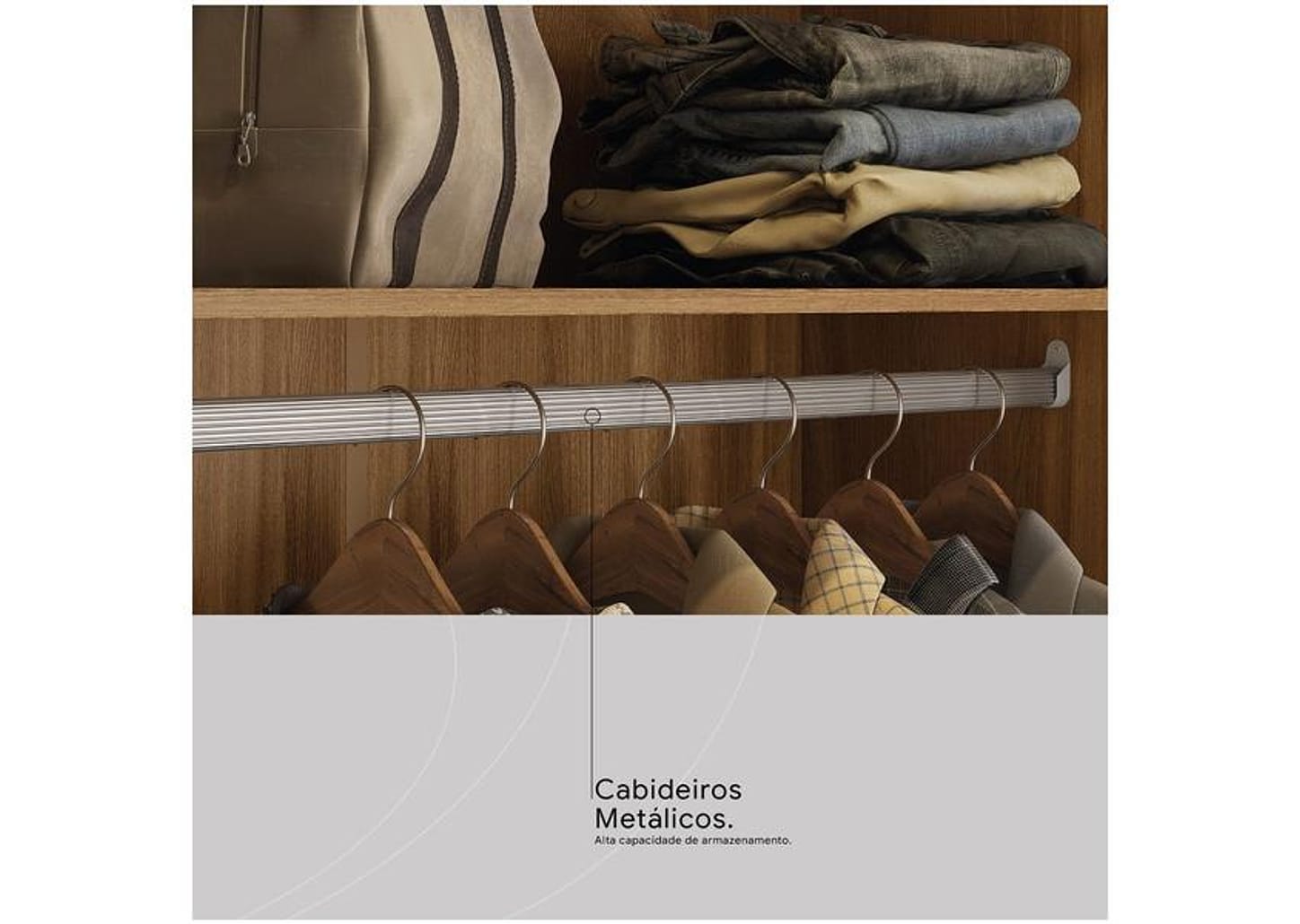 Guarda-roupa Casal com Espelho 3 Portas de Correr 6 Gavetas Demóbile Lille