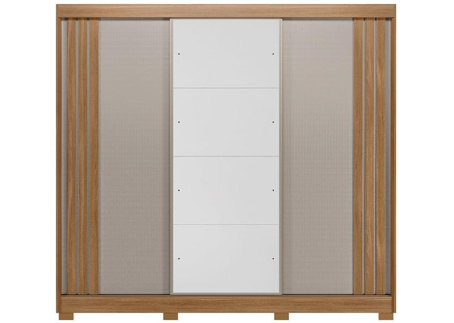 Guarda-roupa Casal com Espelho 3 Portas de Correr 6 Gavetas Demóbile Lille