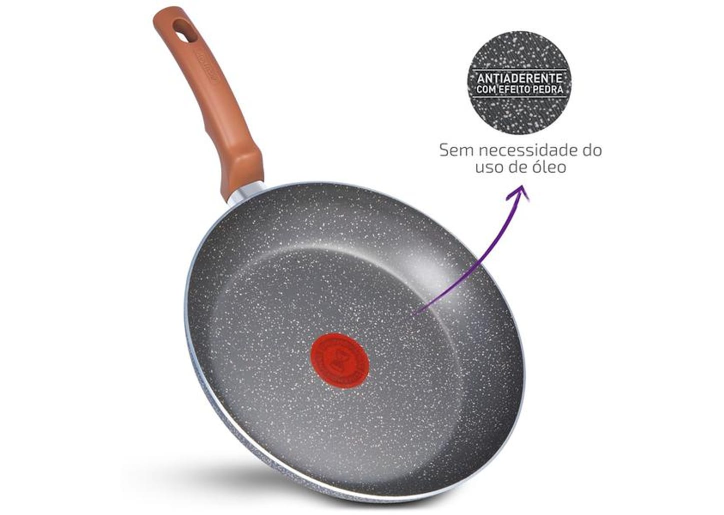 Jogo de Panelas Rochedo Antiaderente de Alumínio Bege 5 Peças Natural Stone