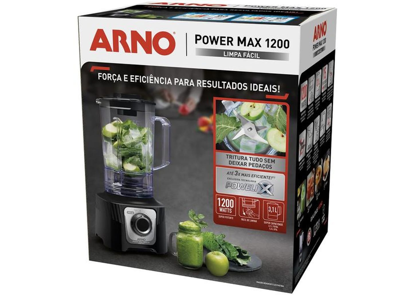 Liquidificador Arno Power Max LN78 15 Velocidades 1200W Preto