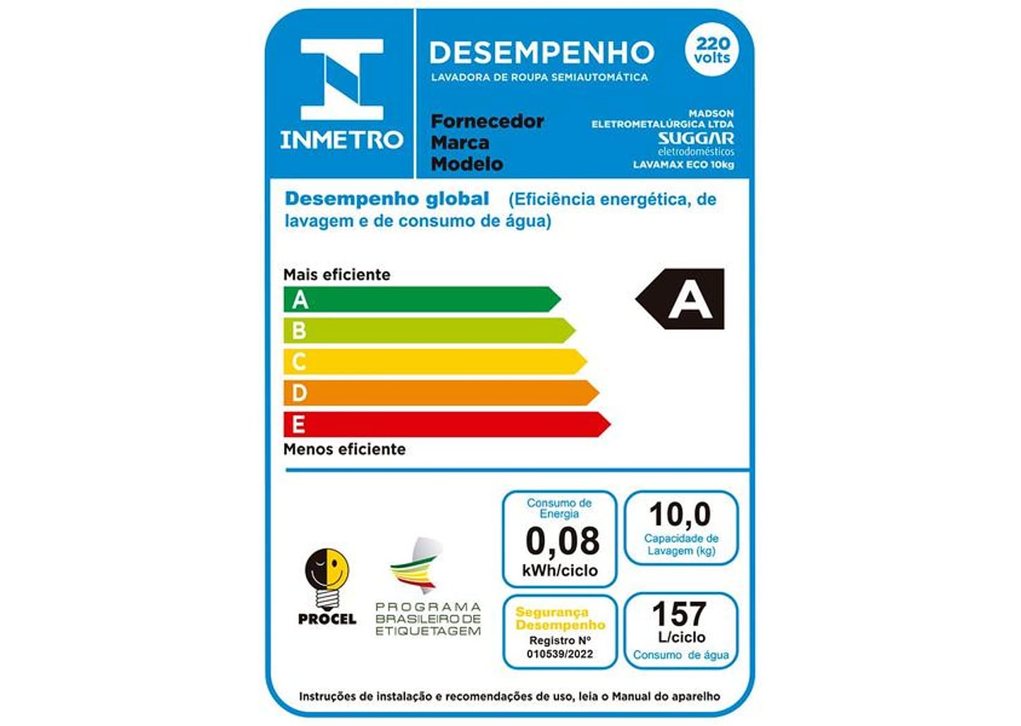 Tanquinho Suggar 10kg LE1022BR