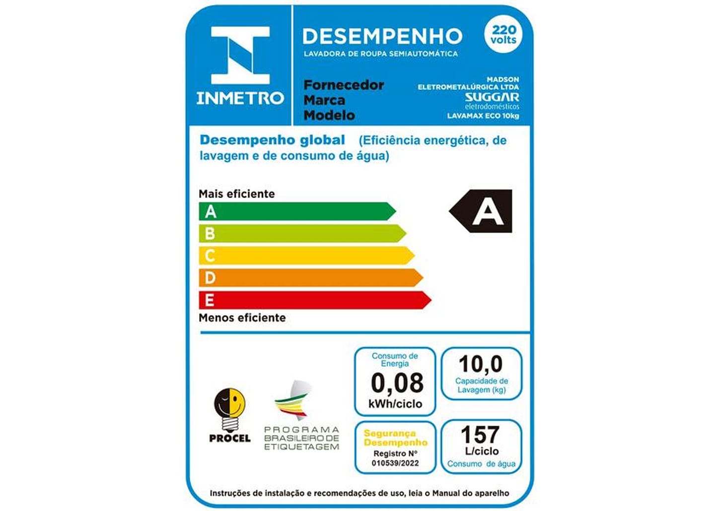 Tanquinho Suggar 10kg LE1021PR