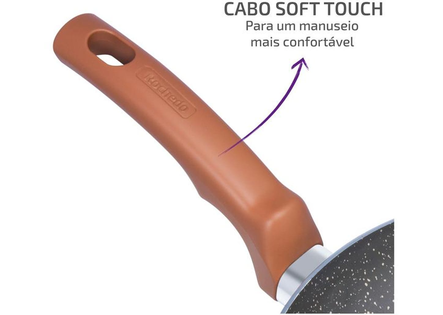 Jogo de Panelas Rochedo Antiaderente de Alumínio Bege 5 Peças Natural Stone