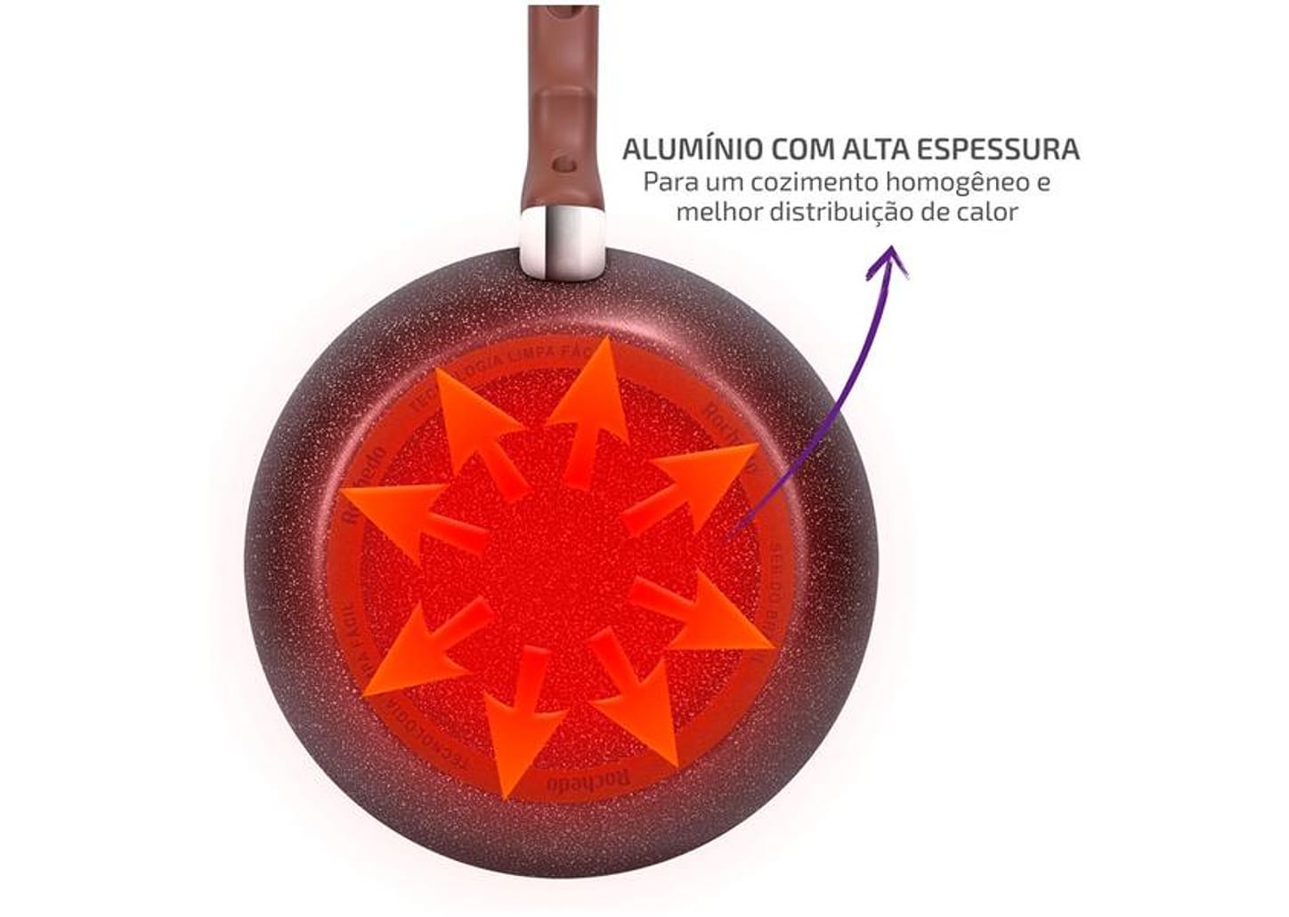 Jogo de Panelas Rochedo Antiaderente de Alumínio Bege 5 Peças Natural Stone