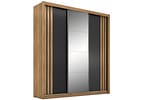Guarda-roupa Casal com Espelho 3 Portas de Correr 2 Gavetas Demóbile Cannes