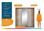 Guarda-roupa Casal com Espelho 3 Portas de Correr 2 Gavetas Demóbile Cannes