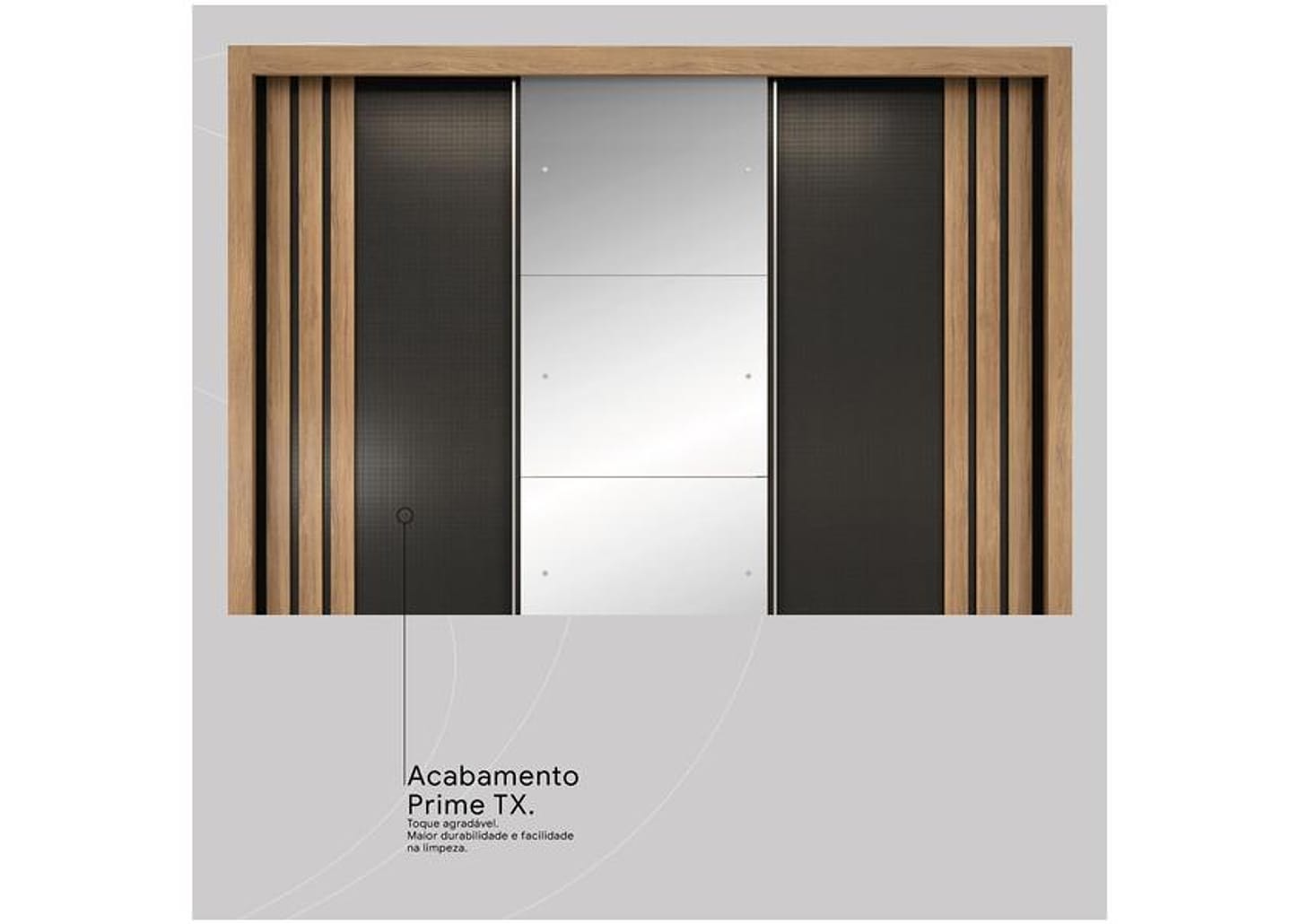 Guarda-roupa Casal com Espelho 3 Portas de Correr 2 Gavetas Demóbile Cannes