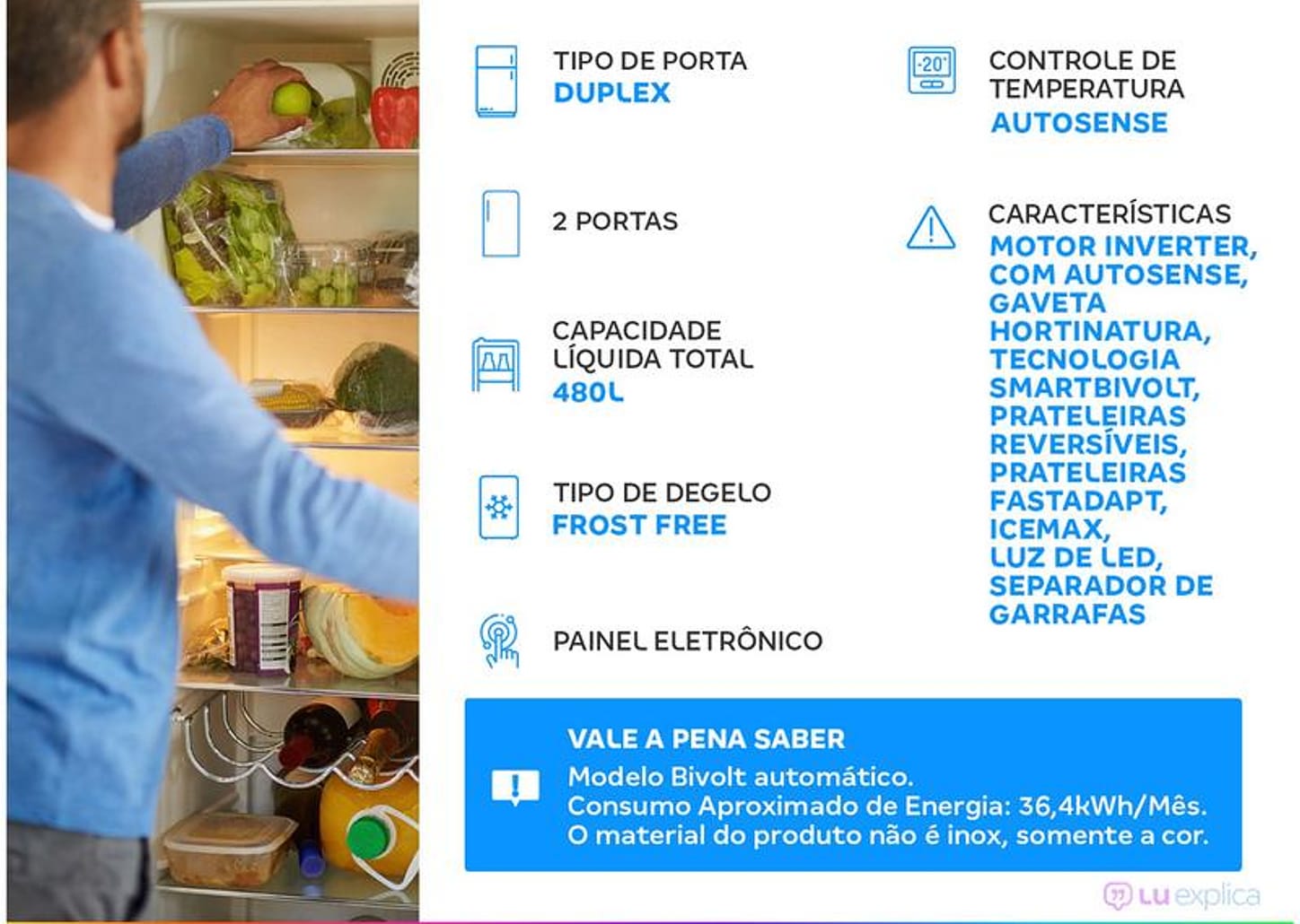 Geladeira Electrolux Frost Free Duplex Prata 480L Efficient IT70S B - IT70S