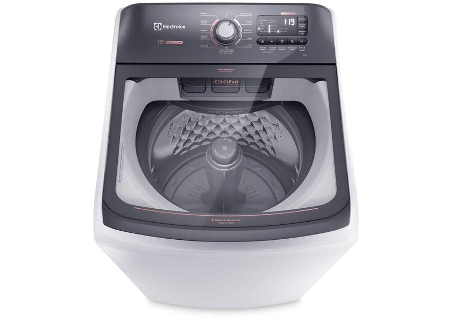 Lavadora de Roupas Electrolux 15kg Cesto Inox 11 Programas de Lavagem Branco Premium Care LEC15