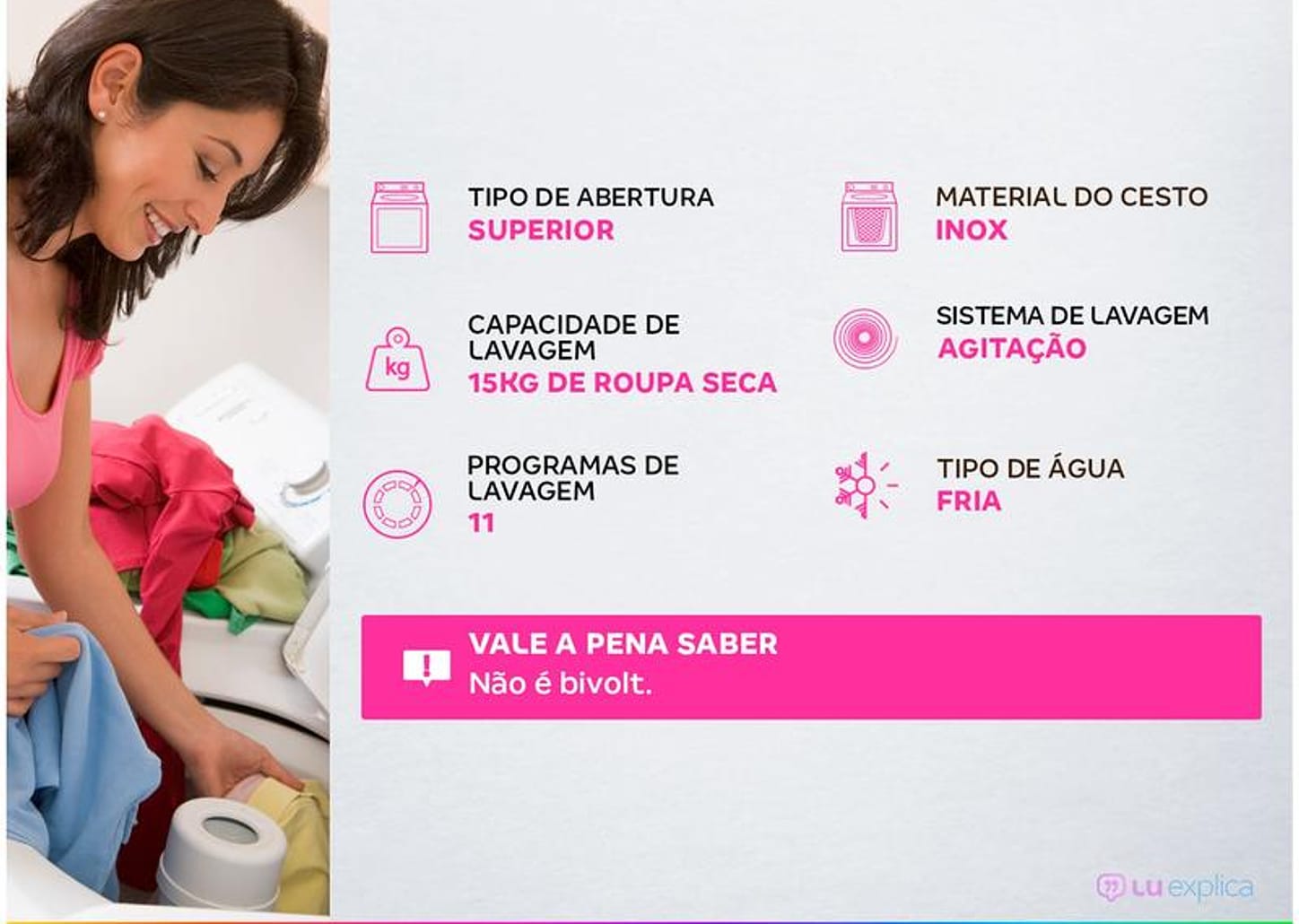 Lavadora de Roupas Electrolux 15kg Cesto Inox 11 Programas de Lavagem Branco Premium Care LEC15