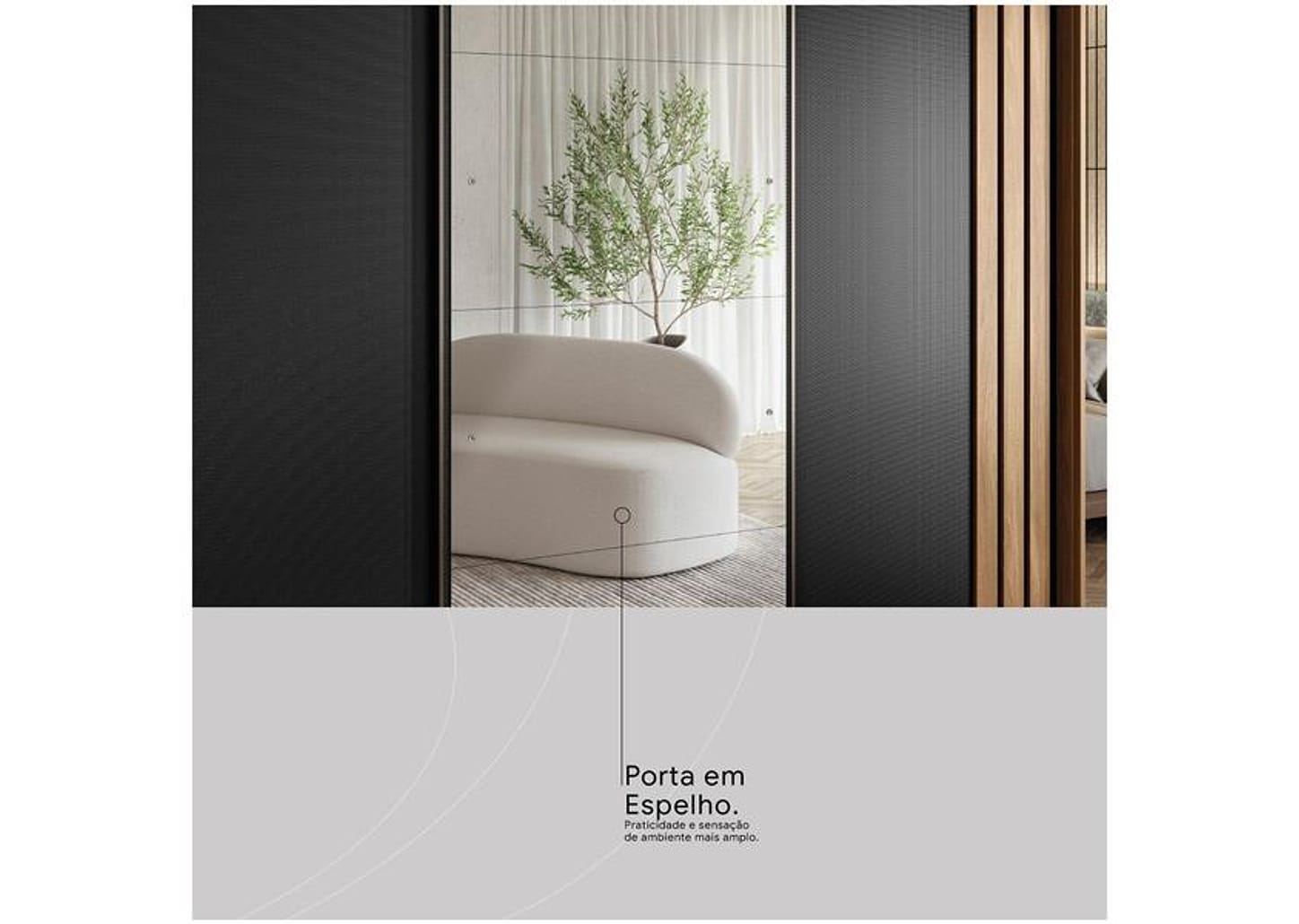 Guarda-roupa Casal com Espelho 3 Portas de Correr 2 Gavetas Demóbile Cannes