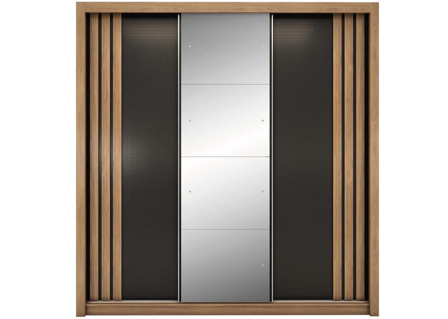 Guarda-roupa Casal com Espelho 3 Portas de Correr 2 Gavetas Demóbile Cannes