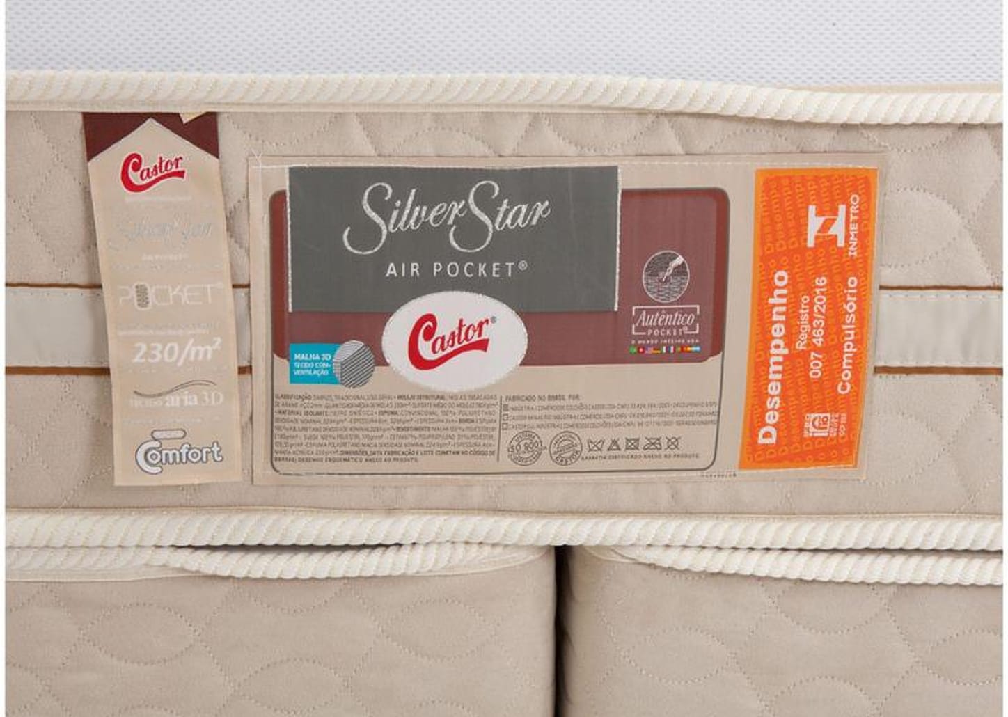 Colchão King Size Castor Mola Ensacadas/Pocket 32cm de Altura Silver Star
