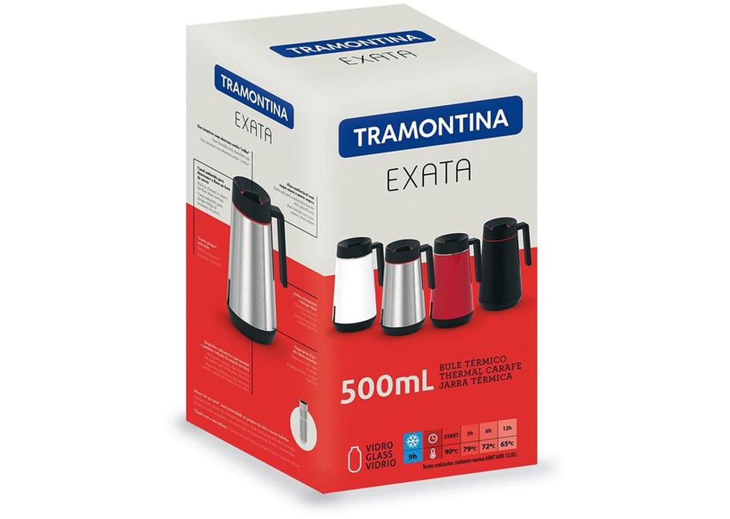 Bule Térmico de Aço Inox Preto com Tampa 500ml Tramontina Exata
