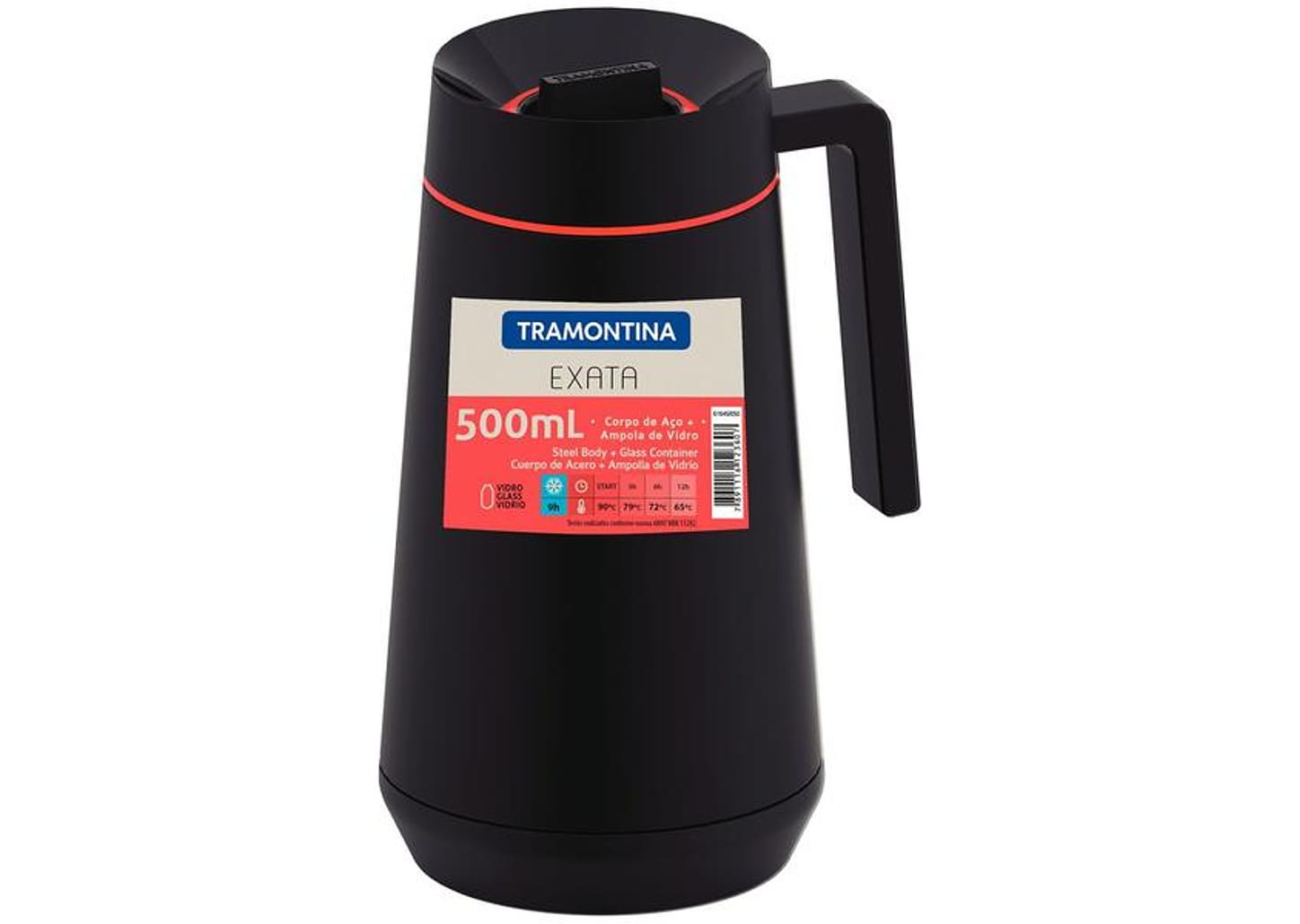 Bule Térmico de Aço Inox Preto com Tampa 500ml Tramontina Exata