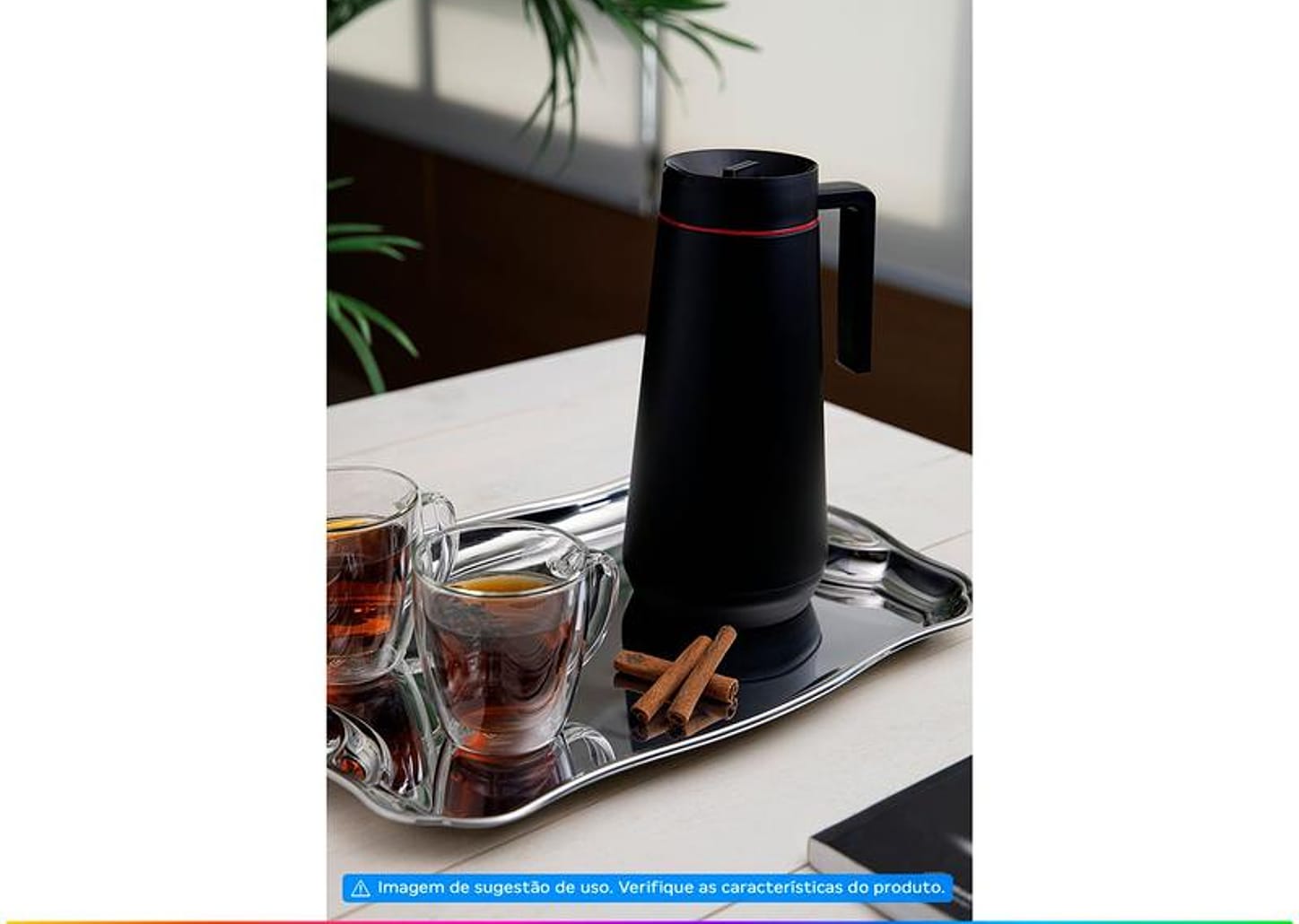 Bule Térmico de Aço Inox Preto com Tampa 750ml Tramontina Exata