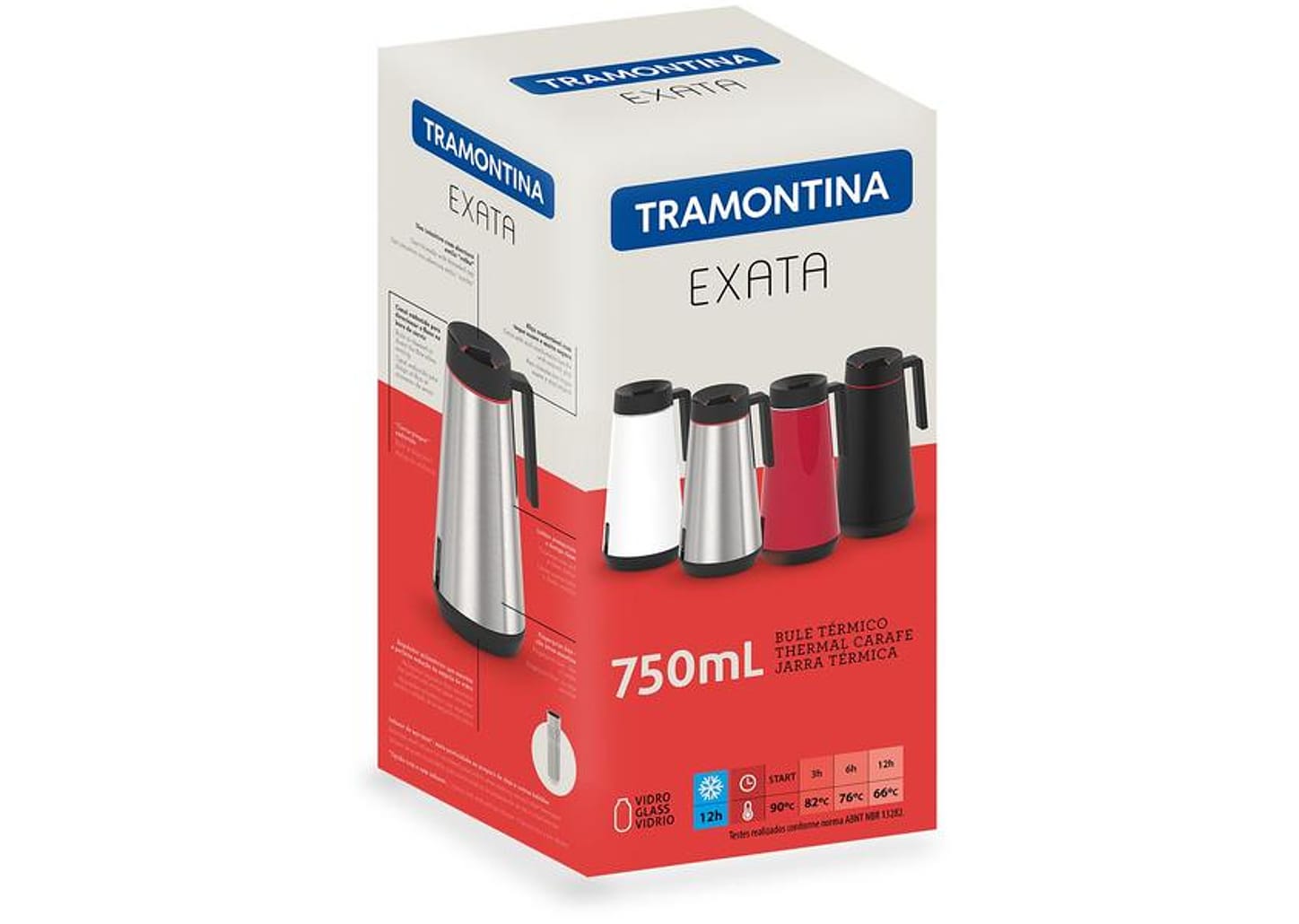 Bule Térmico de Aço Inox Preto com Tampa 750ml Tramontina Exata