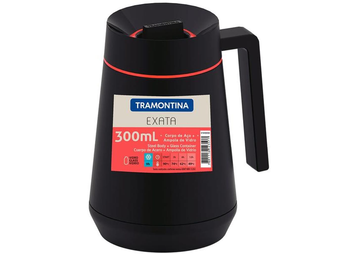 Bule Térmico de Aço Inox Preto com Tampa 300ml Tramontina Exata