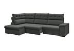 Sofá de Canto 6 Lugares Retrátil Reclinável Suede Veludo Madrid Flexforma Estofados