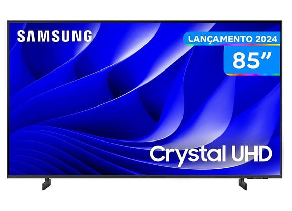 Smart TV 85” 4K UHD QLED Samsung Crystal - Wi-Fi Bluetooth com Alexa 3 HDMI 2 USB