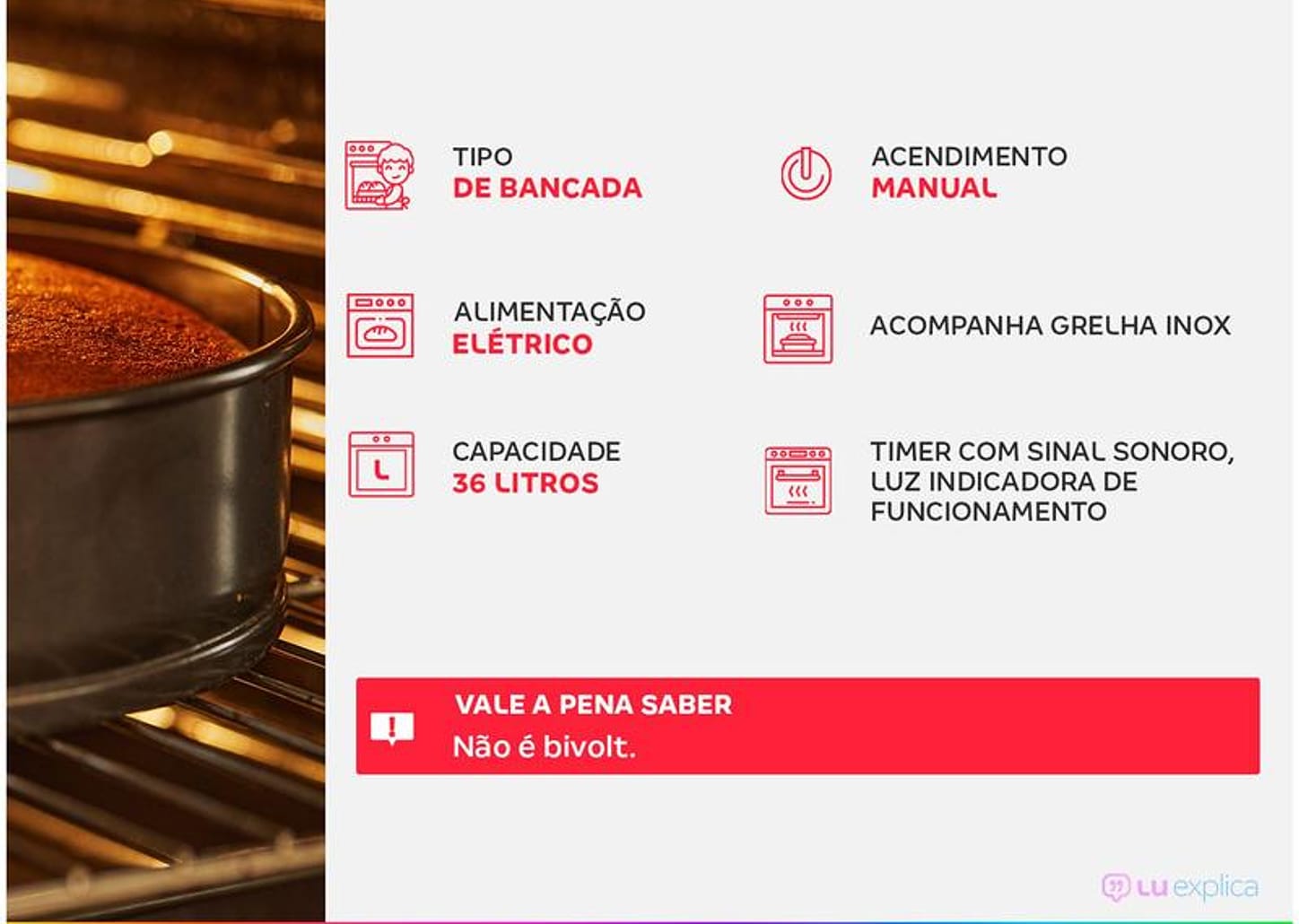 Forno Elétrico de Bancada Britânia 36L Preto BFE41P