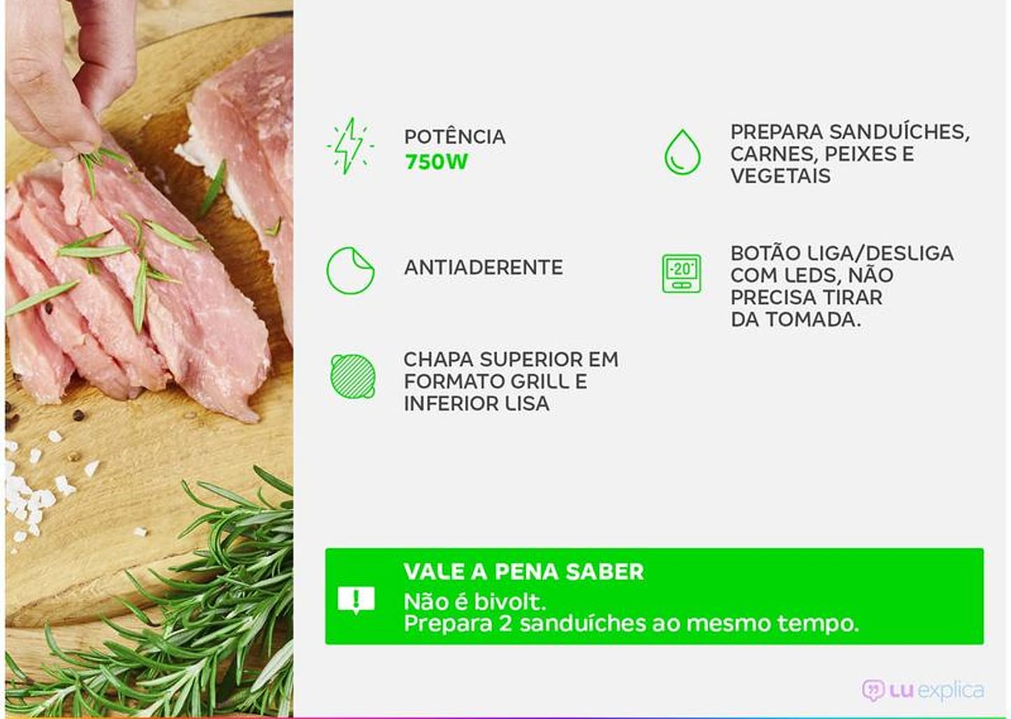 Sanduicheira Grill Cadence Preta 750W Antiaderente Click