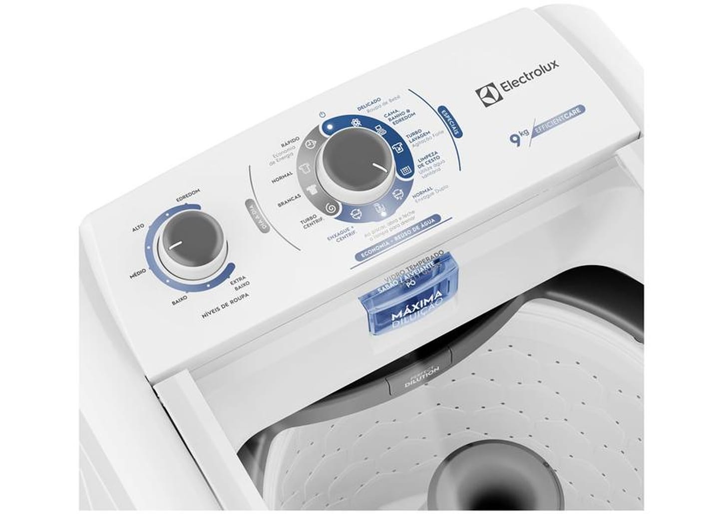 Lavadora de Roupas Electrolux 9kg 10 Programas de Lavagem Branco Efficient Care LED09