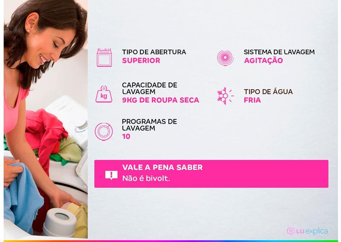 Lavadora de Roupas Electrolux 9kg 10 Programas de Lavagem Branco Efficient Care LED09