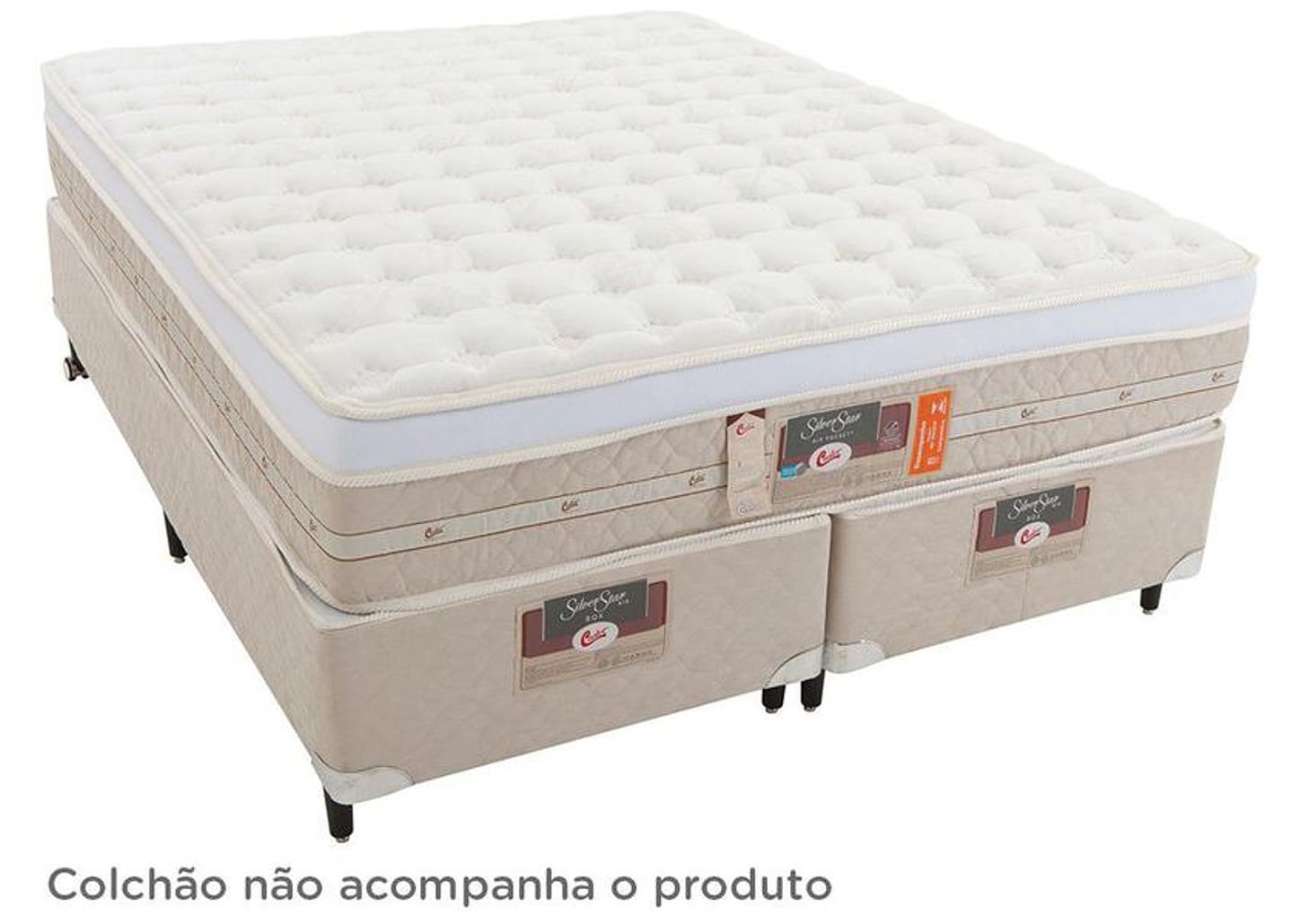 Box para Colchão King Size Castor Bipartido 27cm de Altura Silver Star Air