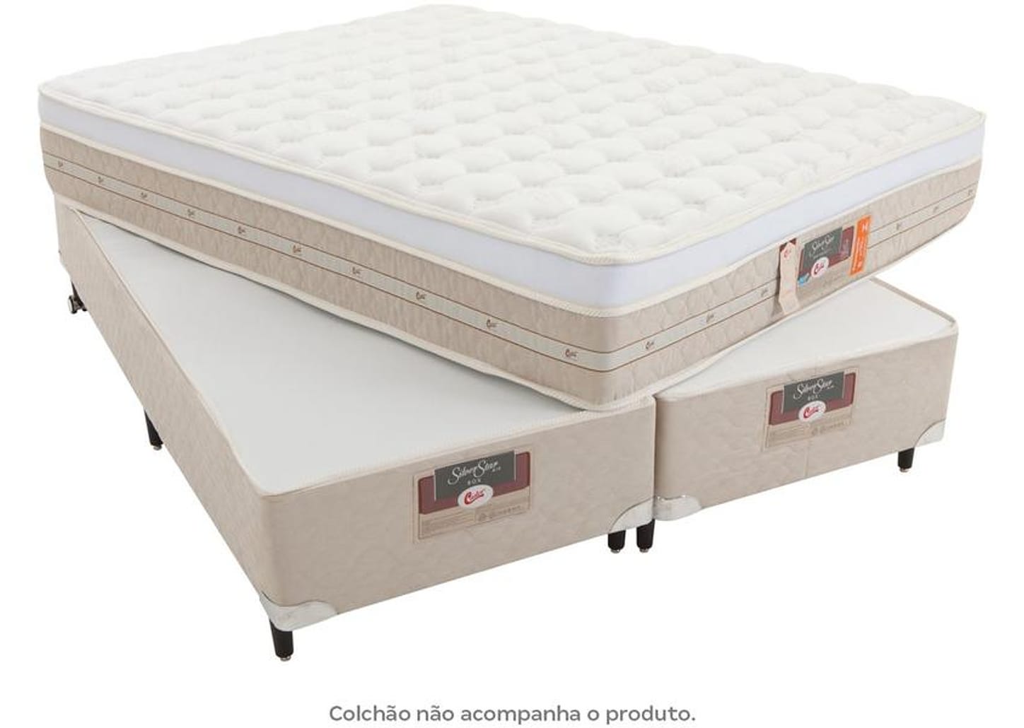 Box para Colchão King Size Castor Bipartido 27cm de Altura Silver Star Air