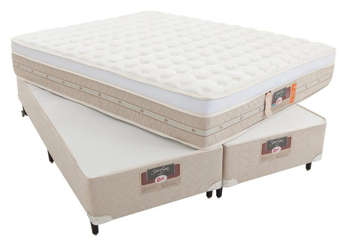 Box para Colchão King Size Castor Bipartido 27cm de Altura Silver Star Air