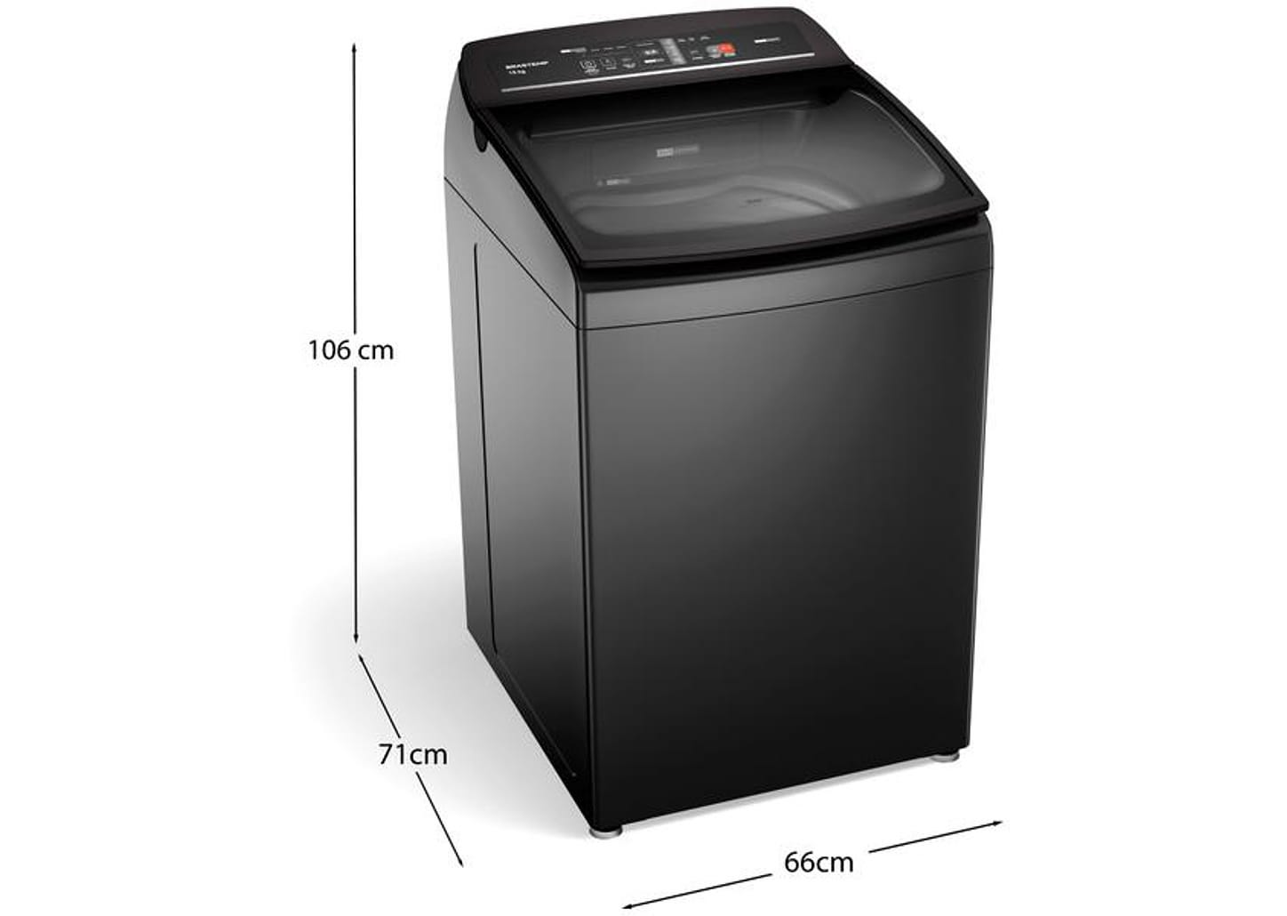 Lavadora de Roupas Brastemp 15kg Cesto Inox 4 Programas de Lavagem Água Quente Cinza BWT15A9