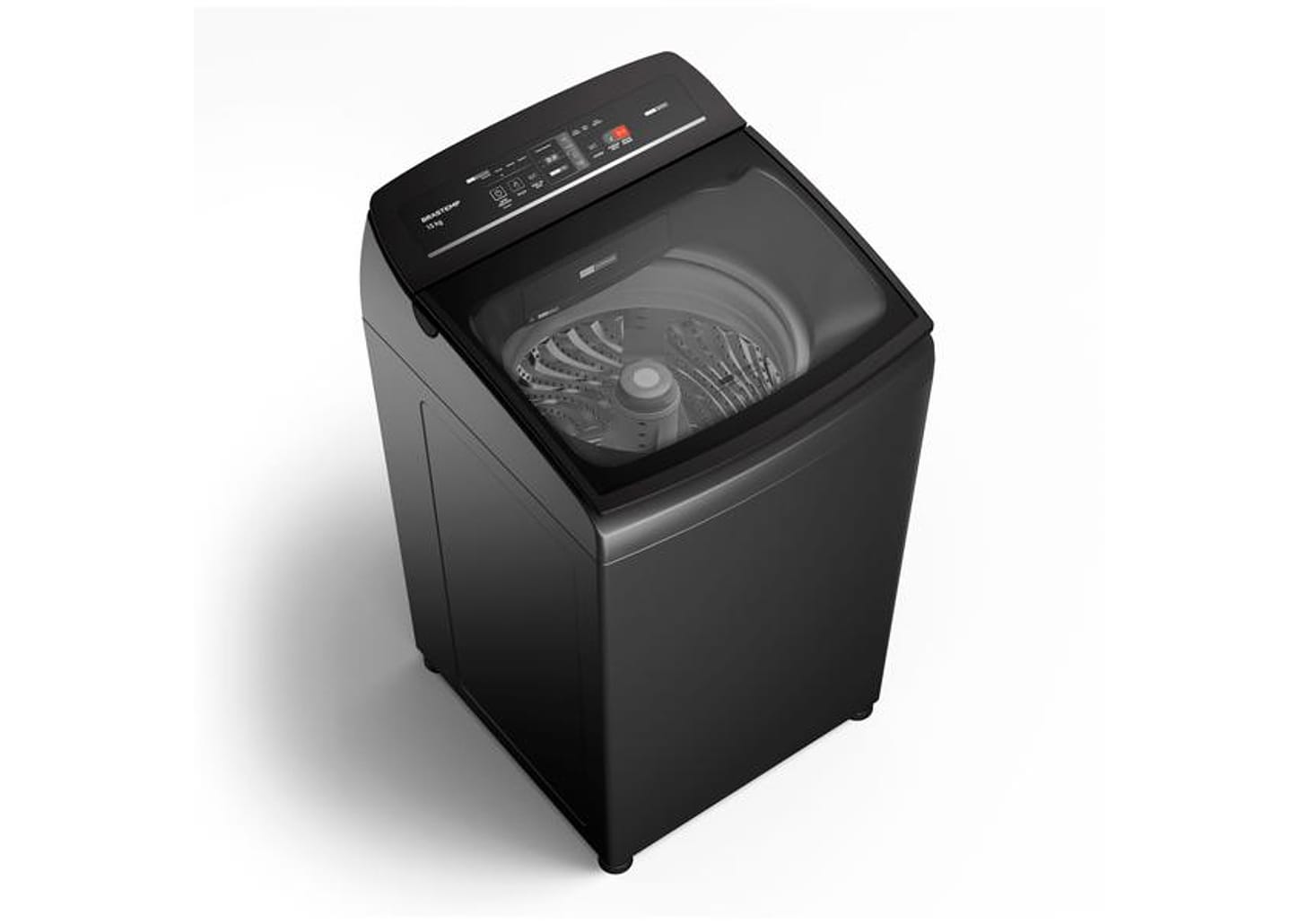 Lavadora de Roupas Brastemp 15kg Cesto Inox 4 Programas de Lavagem Água Quente Cinza BWT15A9