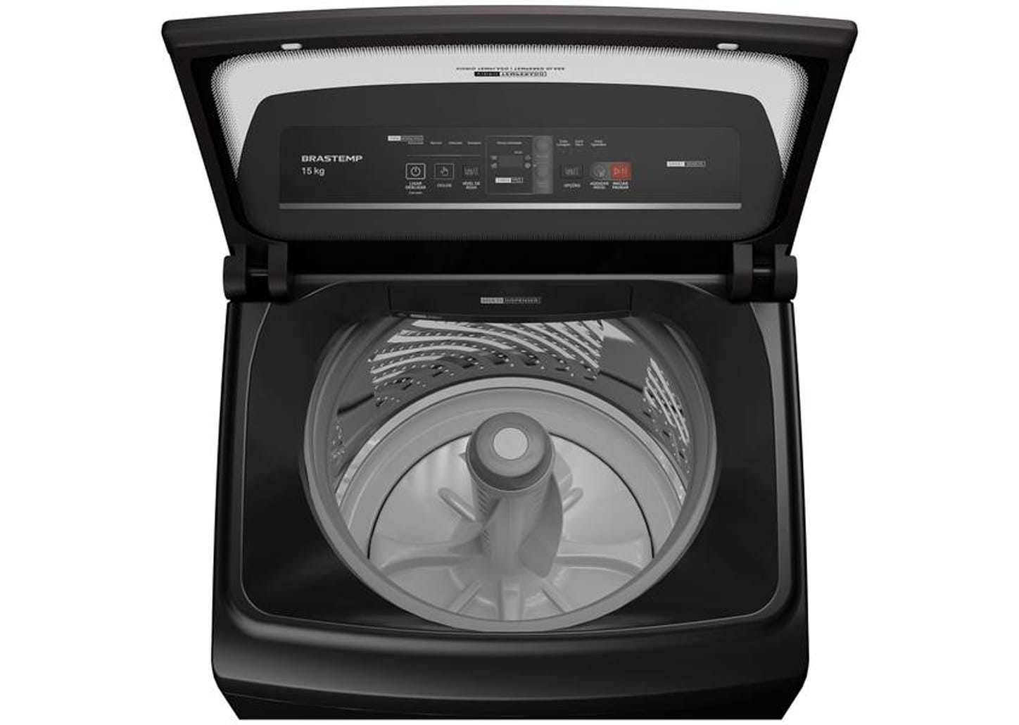 Lavadora de Roupas Brastemp 15kg Cesto Inox 4 Programas de Lavagem Água Quente Cinza BWT15A9