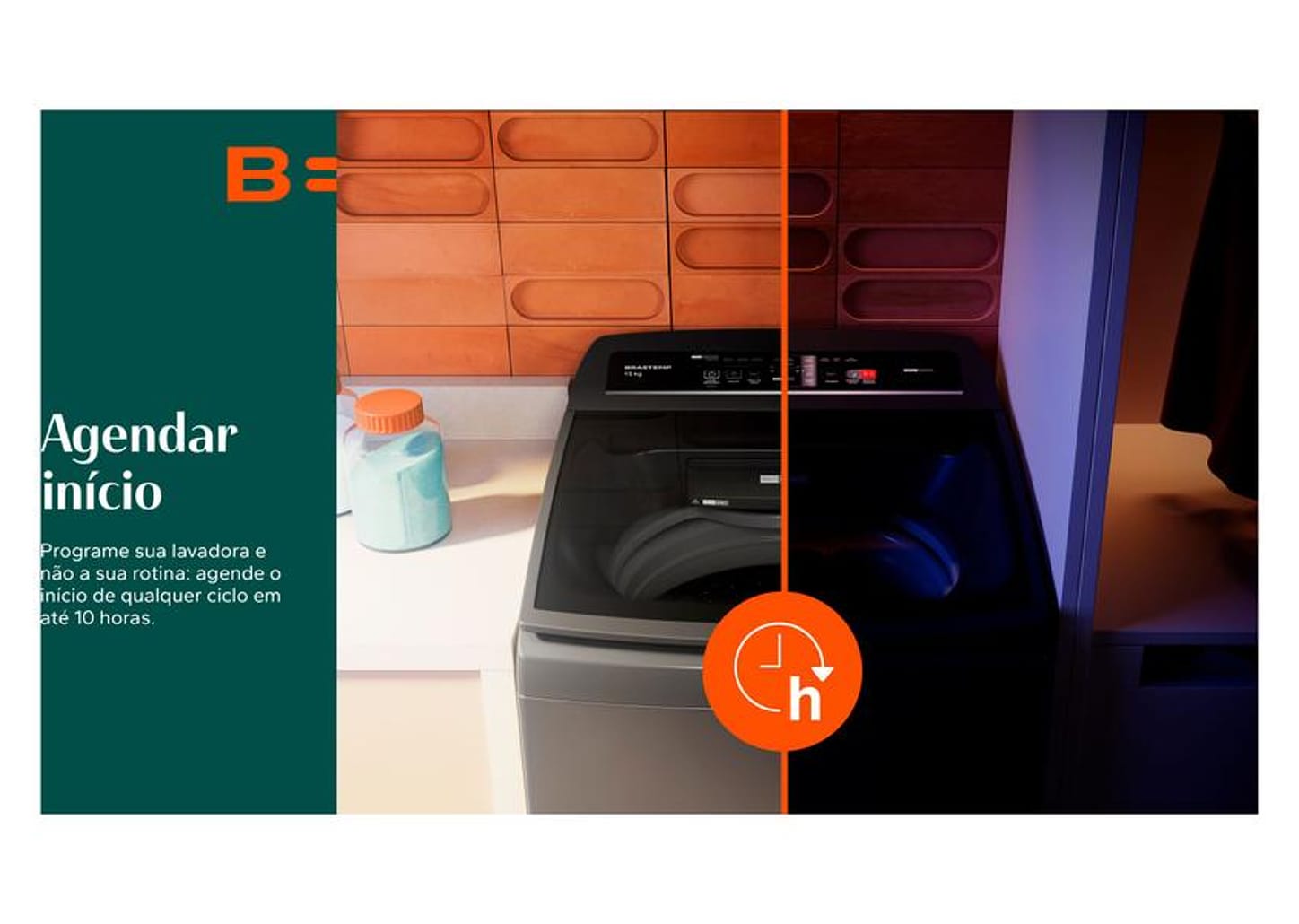 Lavadora de Roupas Brastemp 15kg Cesto Inox 4 Programas de Lavagem Água Quente Cinza BWT15A9