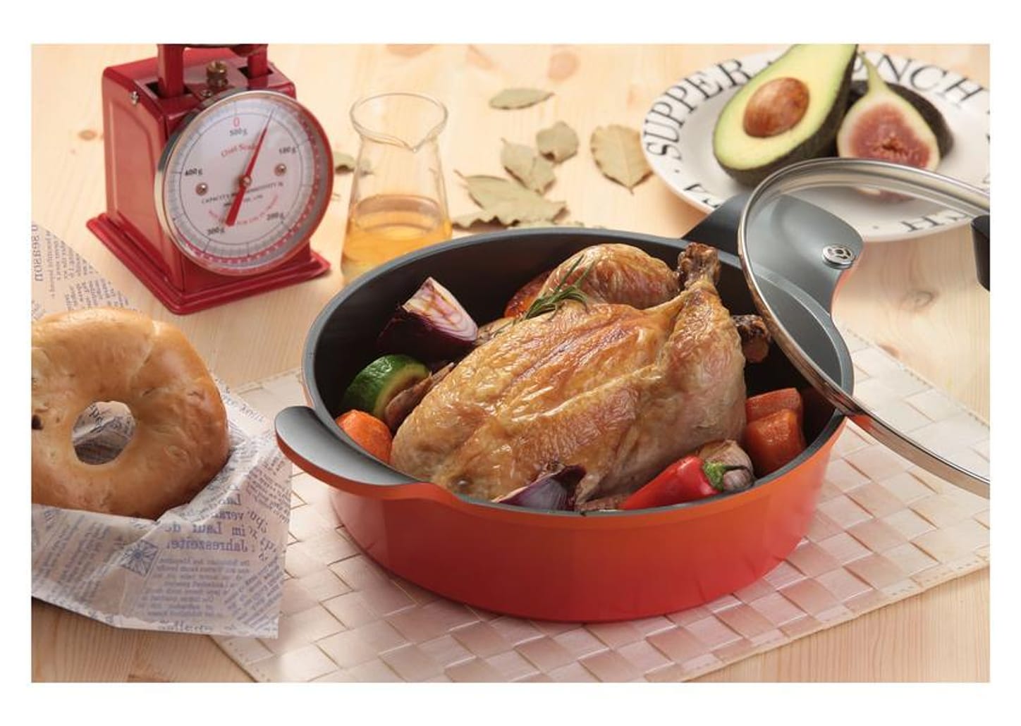 Jogo de Panelas Neoflam Revestimento Cerâmico de Alumínio Laranja 5 Peças Venn