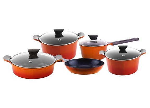 Jogo de Panelas Neoflam Revestimento Cerâmico de Alumínio Laranja 5 Peças Venn