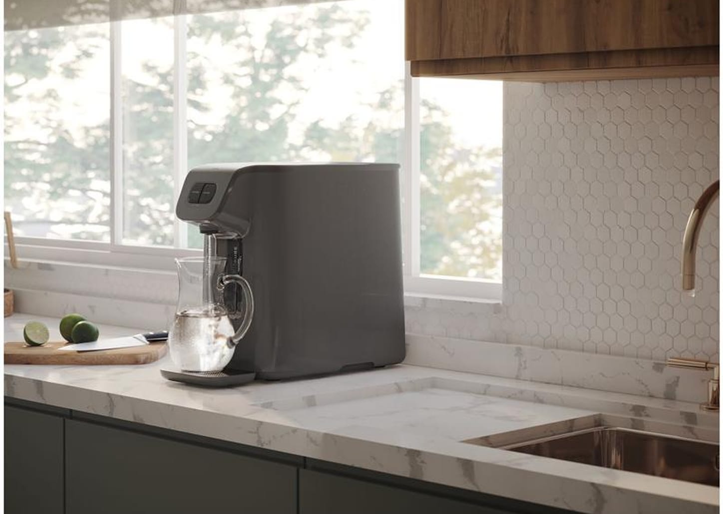 Purificador de Água Electrolux de Mesa Compressor Cinza PC01X Água Gelada e Natural