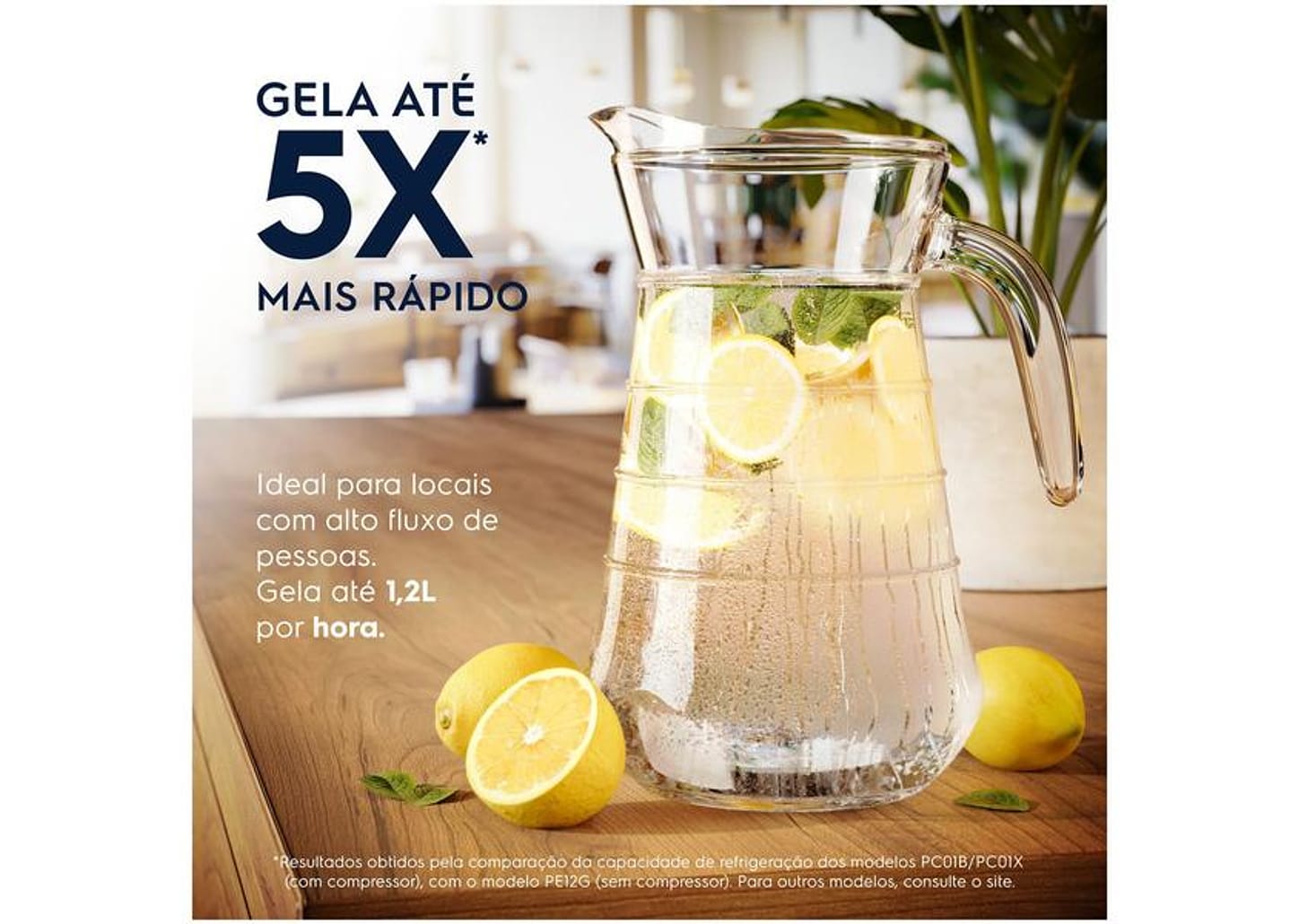 Purificador de Água Electrolux de Mesa Compressor Cinza PC01X Água Gelada e Natural