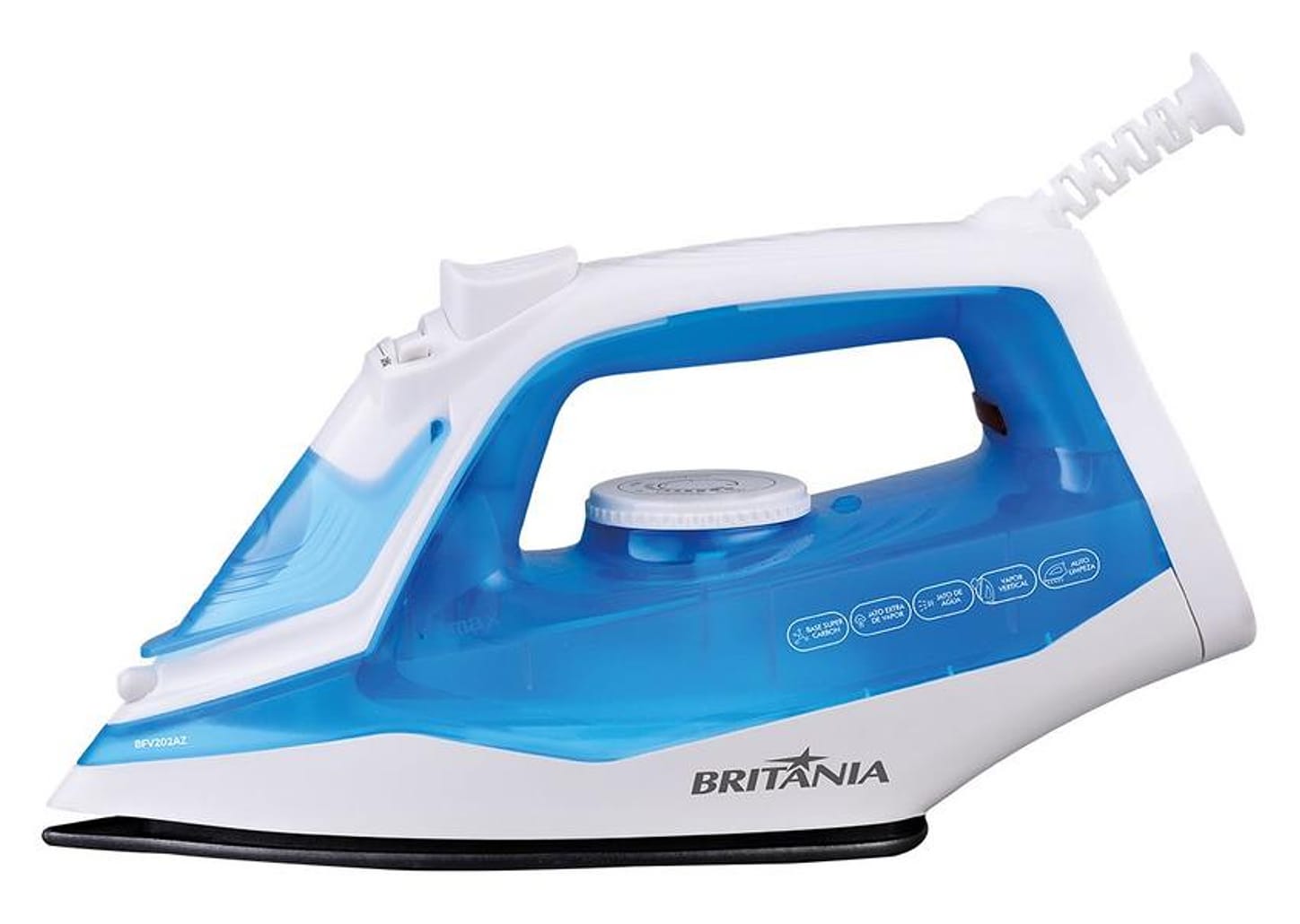 Ferro de Passar Roupa a Vapor e a Seco Britânia BFV202AZ Branco e Azul