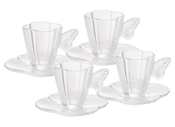 Jogo de Xícaras de Chá 180ml Wolff Butterfly 4 Peças