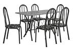 Mesa de Jantar 6 Cadeiras Retangular Preta Artefamol Ravena