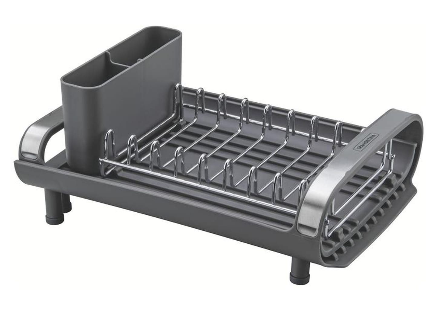 Escorredor de Louça Inox Tramontina Plurale Grafite 9 Pratos com Secador e Porta Talheres