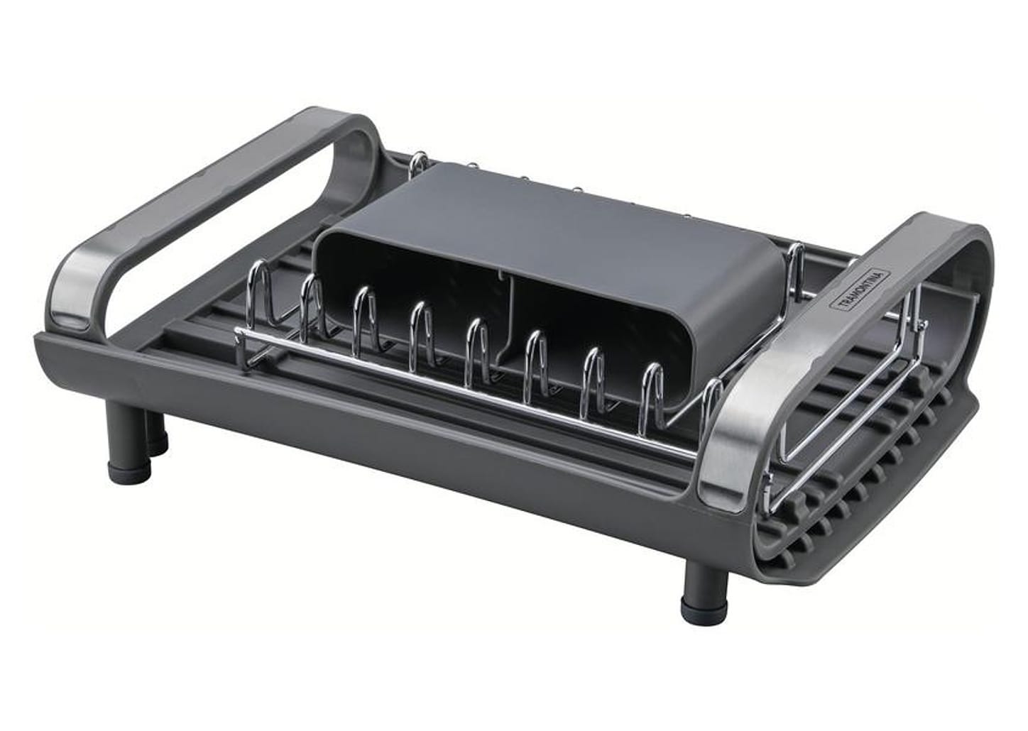 Escorredor de Louça Inox Tramontina Plurale Grafite 9 Pratos com Secador e Porta Talheres