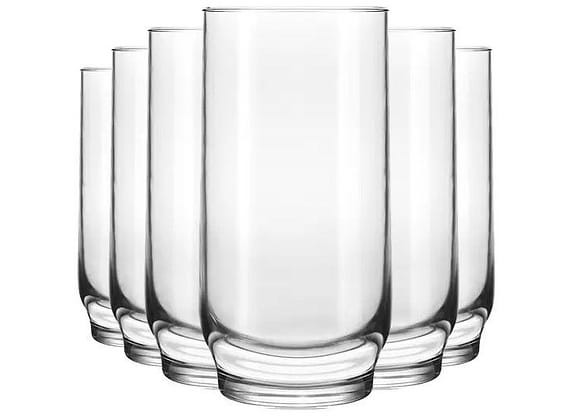 Jogo de Copos Nadir Lights em Vidro Liso com 6 Peças 300ml